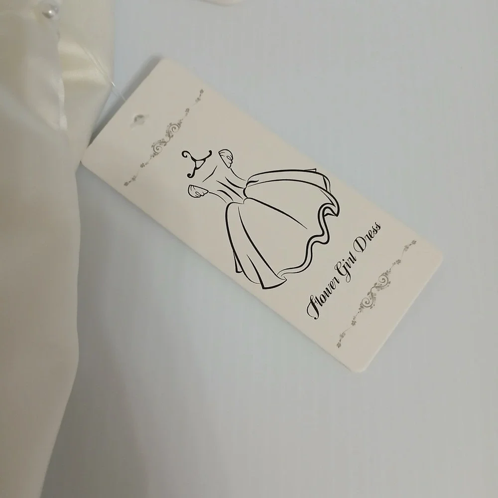 White Satin Flower Girl Dress Pearl Waist Back Bow Size 10 NEW
